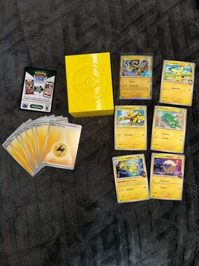 Pokemon destined rivals electric cards energy and Yellow deck box New